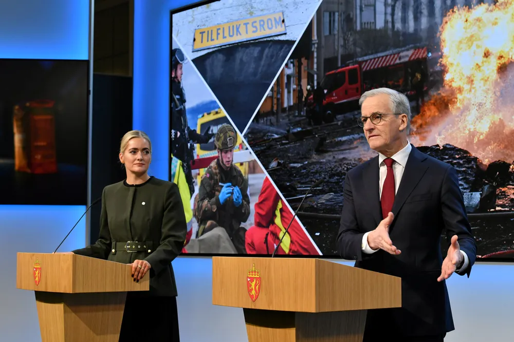 Statsminister Jonas Gahr Støre og justisminister Emilie Enger Mehl la fredag fram stortingsmeldingen om totalberedskap.