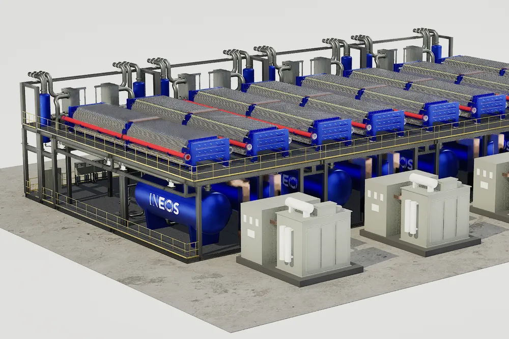 A 100MW green hydrogen plant using Hydraeon alkaline electrolysers