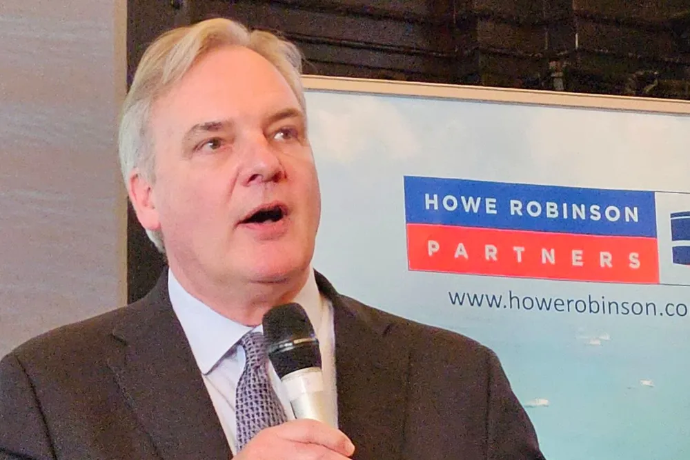 Guy Hindley, managing partner at Howe Robinson, speaks at its Dry Bulk Seminar in London.