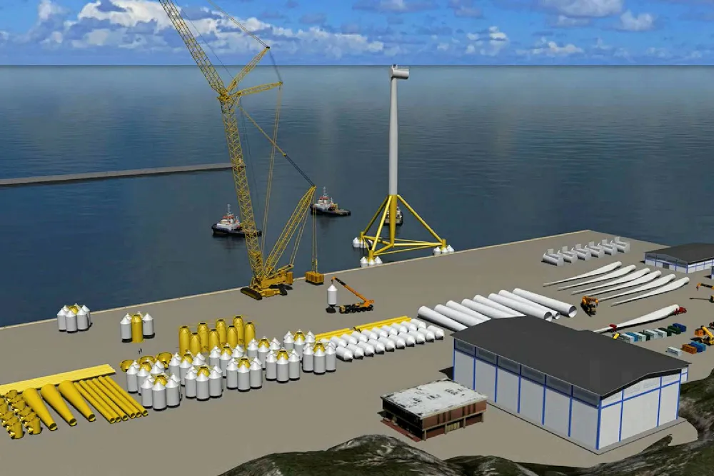 CGI of Stiesdal Offshore Technologies' TetraSpar floating wind turbine design