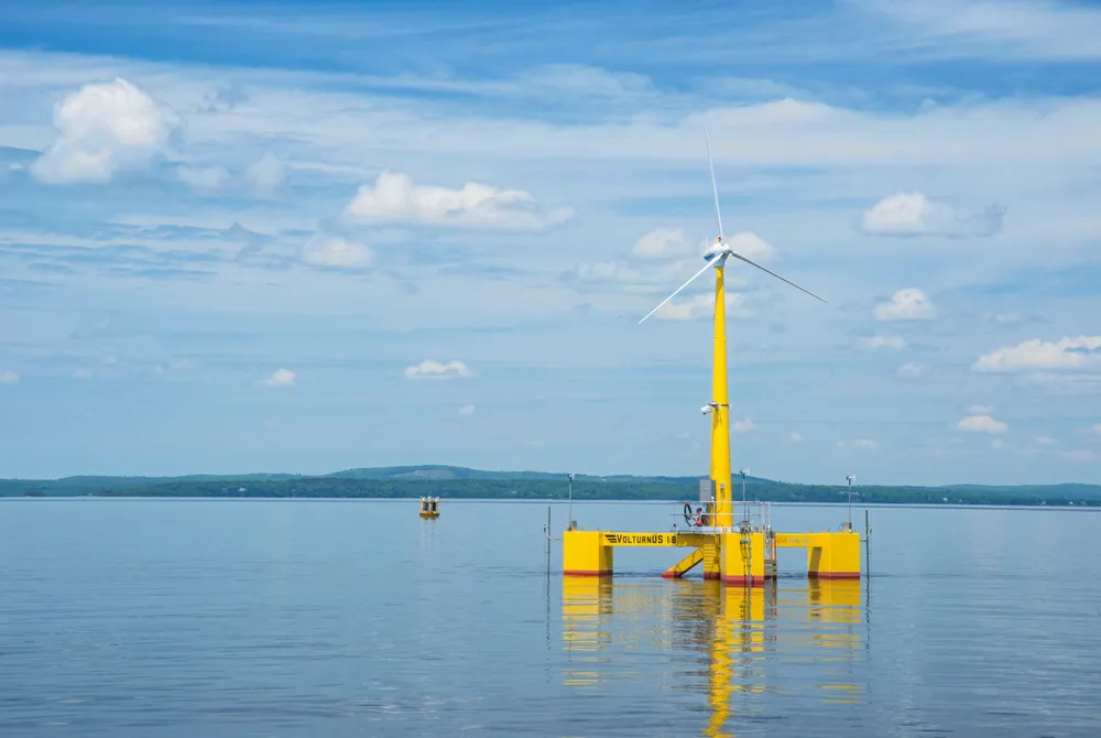 A VolturnUS floating turbine off Maine.