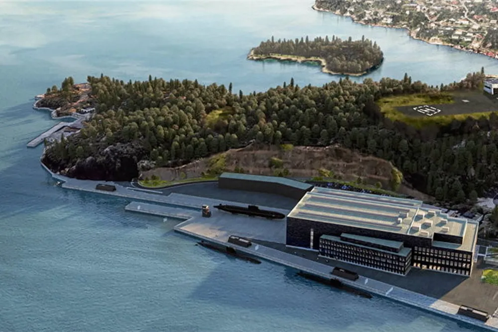 Ubåtkai-illustrasjon på Haakonsvern. Kaianlegget skal bygges av NCC.