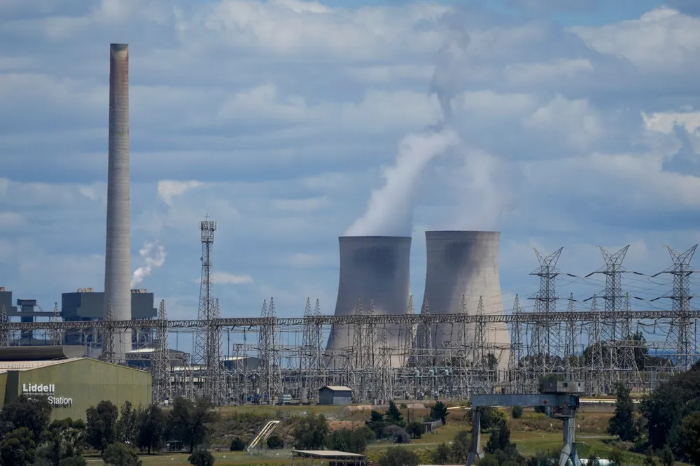 Emissions: the Liddell power station, left, and Bayswater power station, in the Hunter Valley, Australia, in November 2021.