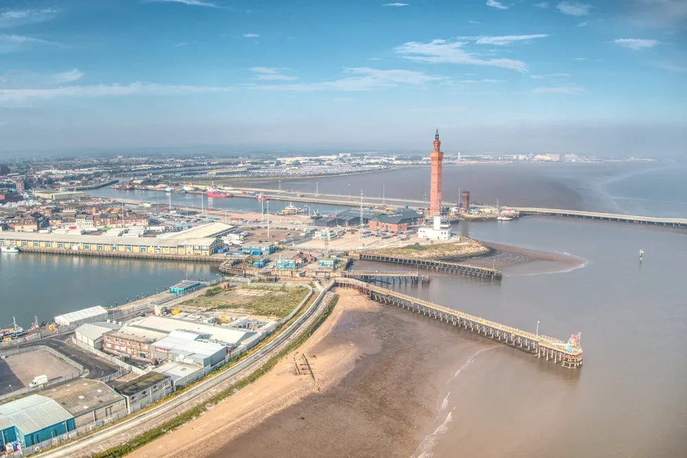 The docks in Grimsby, a major seafood processing hub for the United Kingdom.