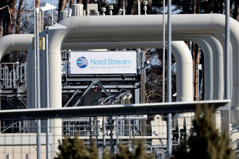 Conundrum: Pipes at the landfall facilities of Gazprom-led subsea pipeline Nord Stream — the largest export route for Russian gas today — in Lubmin, Germany