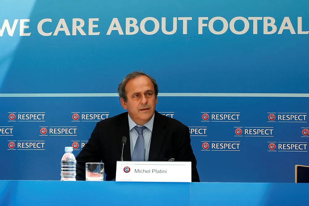 Tidligere UEFA-topp og fransk landslagspiller Michel Platini, her fra et arrangement i Monaco i 2015.
