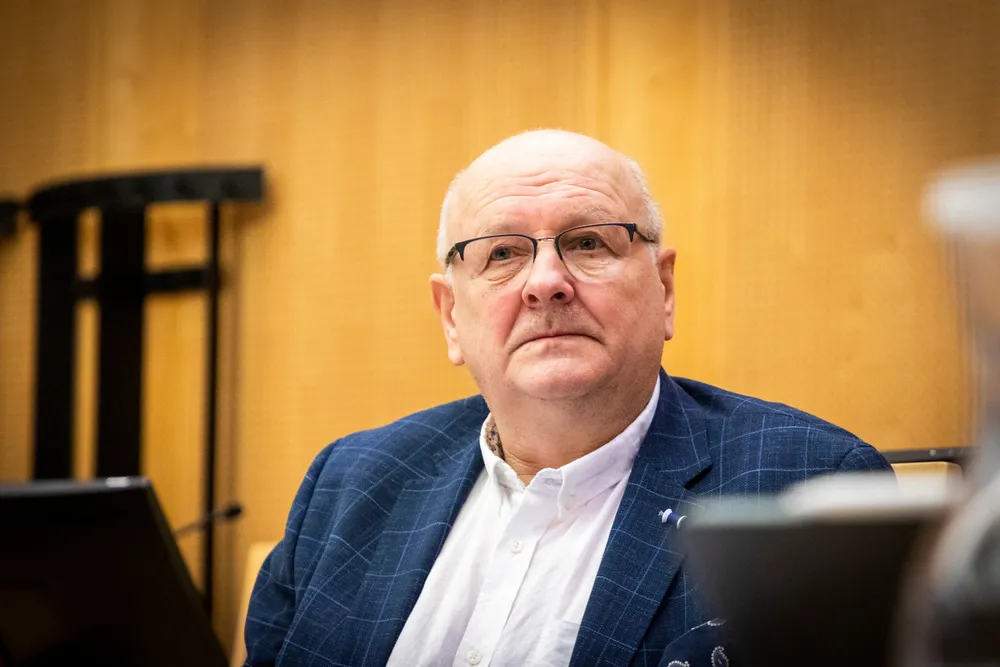 Grunnlegger av Ølen Betong Atle Berge under rettssaken han anla mot Politiets sikkerhetstjeneste og senere tapte i to rettsinstanser.