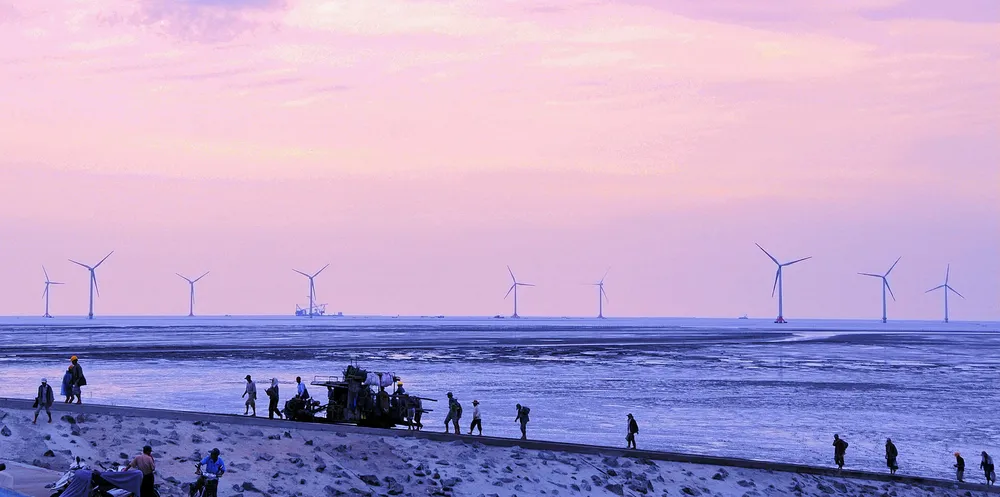 Longyuan Rudong intertidal offshore wind project off China