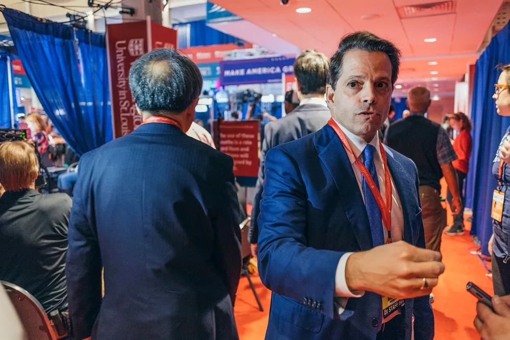 – Jeg skal forsøke å legge bånd på meg, men ikke gi opp den iherdige kampen for å fremme president Trumps agenda, skriver Scaramucci på Twitter etter reaksjonene fra intervjuet med The New Yorker. Foto: Johannes Worsøe Berg/