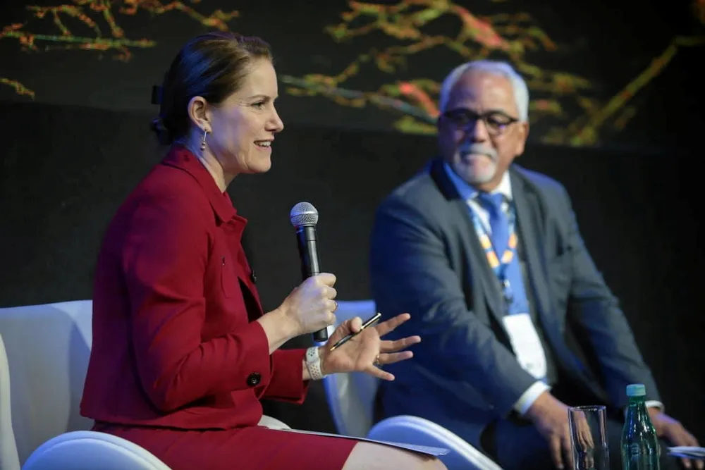Constraints: Shell's upstream director Zoe Yujnovich was asked about the squeeze on Europe's gas supply.