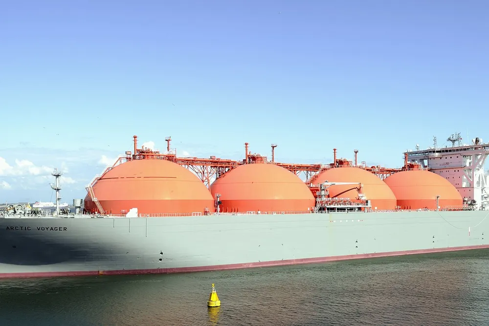 A liquefied natural gas carrier, a vessel designed to transport LNG.
