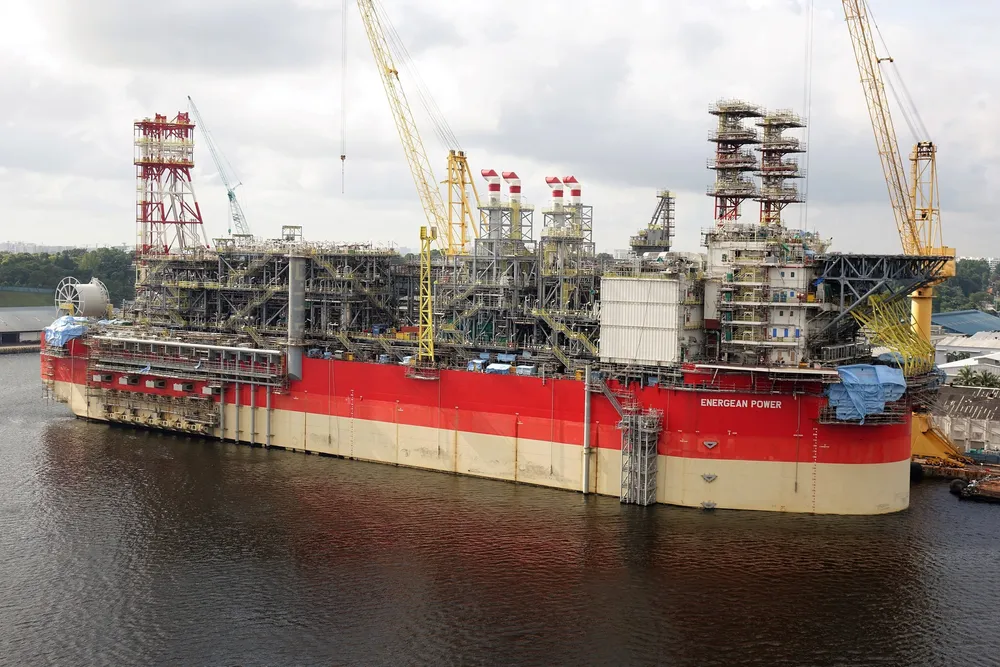 The Energean Power FPSO at the Admiralty Yard, Singapore, in February 2021.