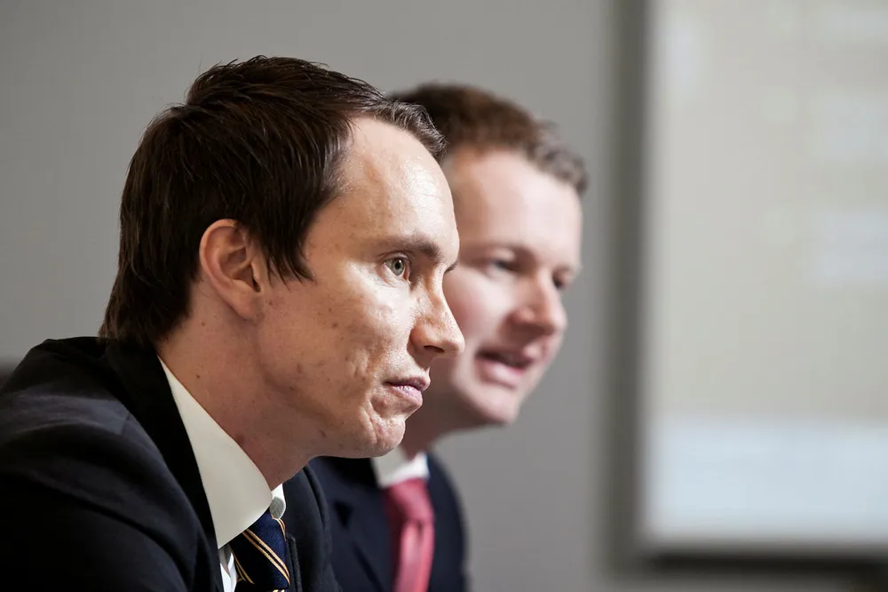 Finansmennene Erik Egenæs og Endre Tangenes er storaksjonærer i Wavetech. Nå begjæres deres investeringsselskap ETG Resources konkurs i Bergen tingrett.