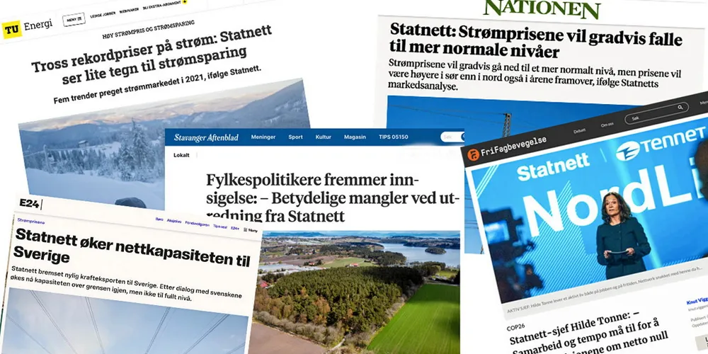 Statnett fikk nærmere 4800 omtaler i norske medier i 2021 - det er en vekst på 40 prosent fra 2020 og en vekst på 61 prosent sammenliknet med 2017.