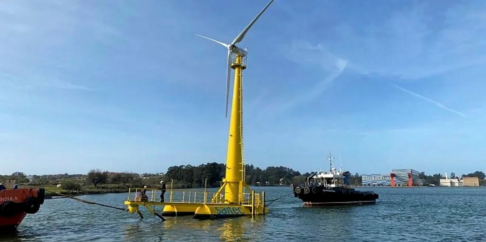 Saitec Offshore Technologies' BlueSath floating wind prototype.