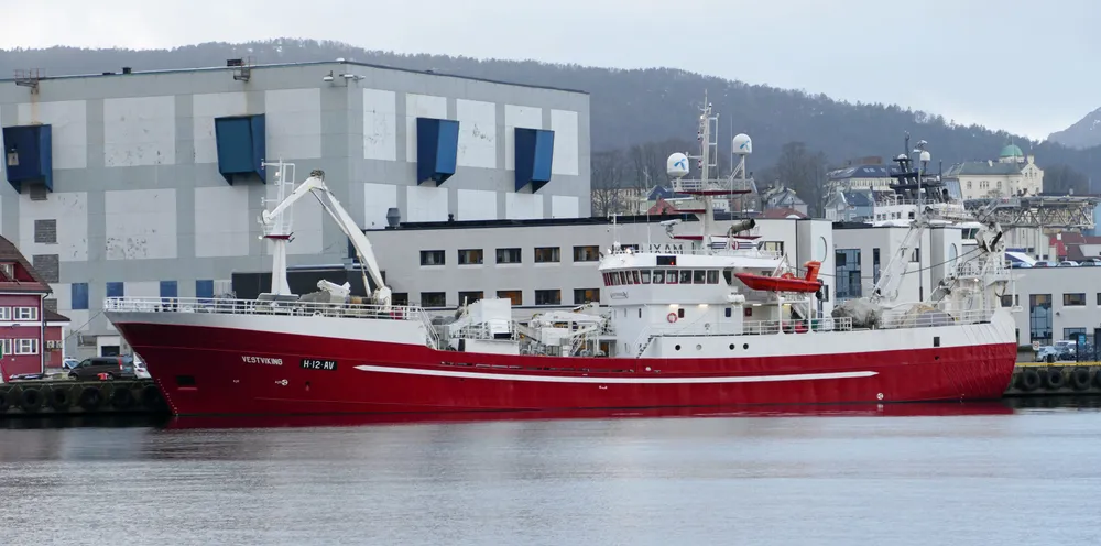 «Vestviking» har ligget til kai siden vinter 2019. Reder Hans Reidar Njåstads advokat anslår at rederiet har hatt bruttotap i inntekt på 70–80 millioner kroner. Her er båten til kai ved Bontelabo i Bergen