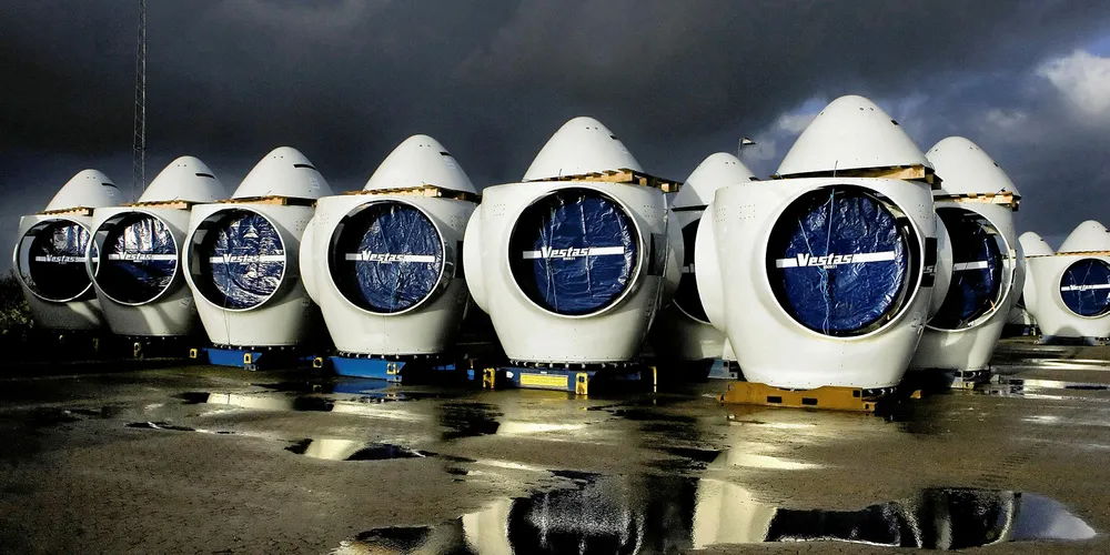Vestas turbine nacelles awaiting ship-out |