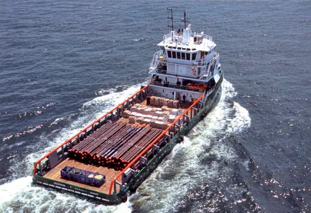Making waves: one of Rigdon Marine's platform supply vessels