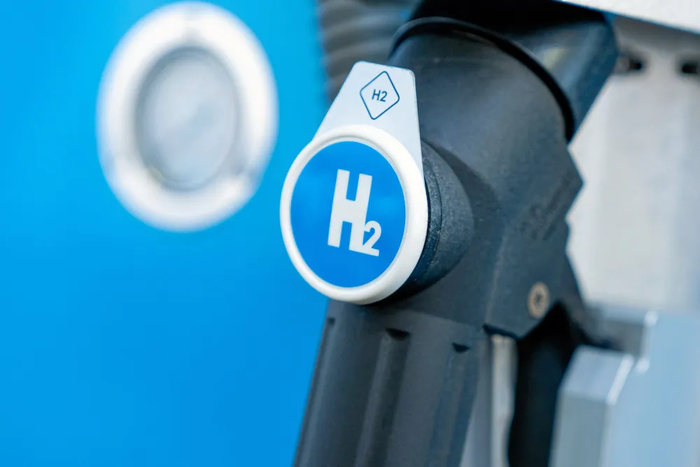 A dispenser for hydrogen at a refuelling station.