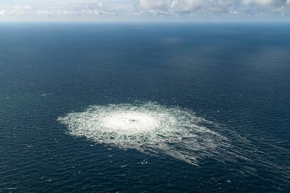 Gasslekkasjen i havet utenfor den danske øyen Bornholm.