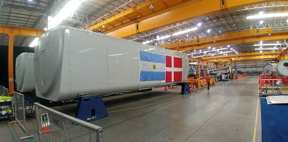 Vestas' new turbine facility in Argentina. Production has been shifting to reflect growth in fast-emerging wind markets.