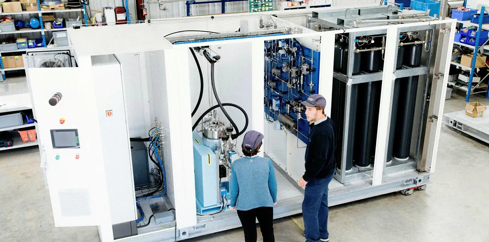An electrolyser built by French manufacturer McPhy.