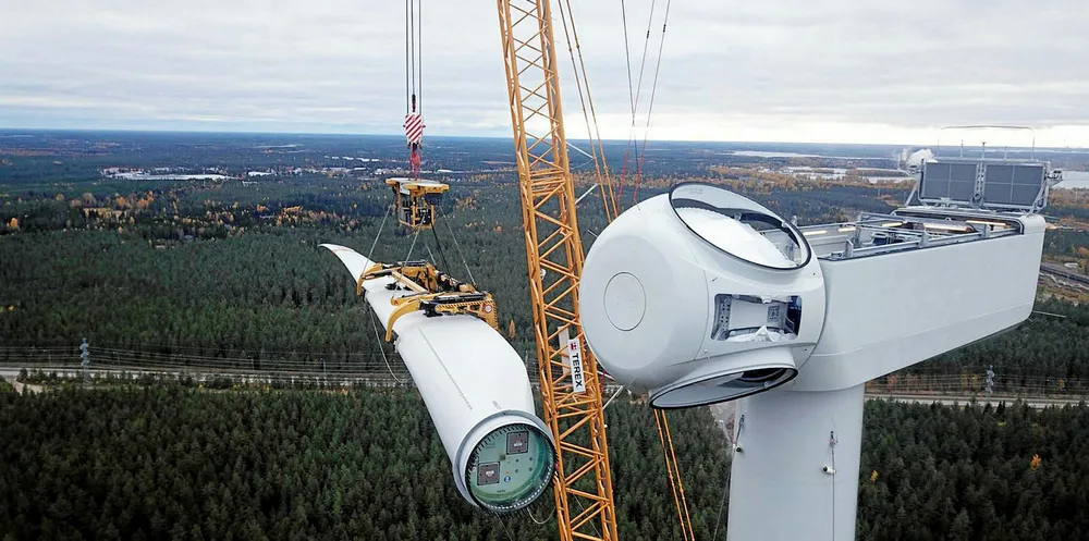 Installation of a Nordex turbine.