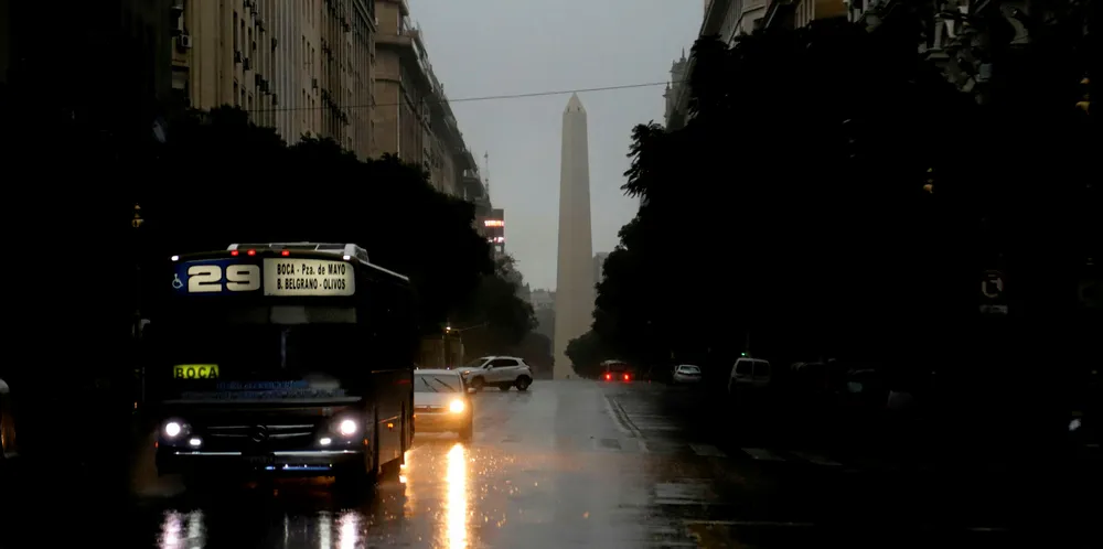 Photo released by Noticias Argentinas showing downtown Buenos Aires on June 16, 2019 during a power cut.