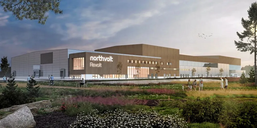A rendering of the planned Revolt Ett battery recycling facility in Sweden.