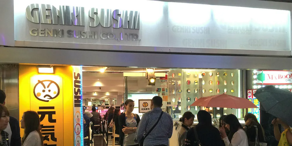 Genki Sushi in Shibuya, Japan. The market for Japan’s conveyor-belt sushi market is expected to grow by about 25 percent to JPY 625 billion (€4.7 billion/$5.5 billion) this year.