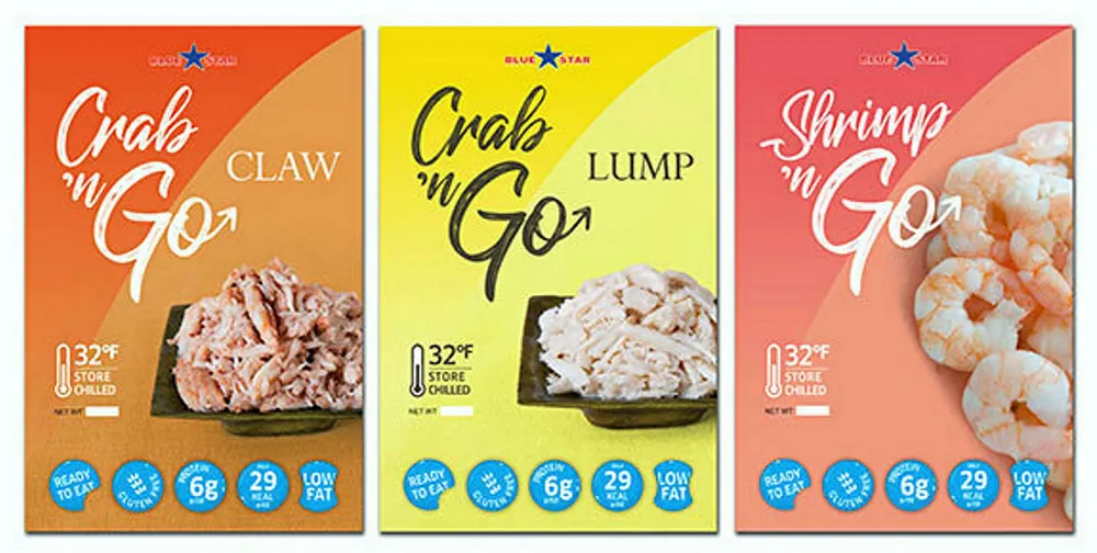 Blue Star's “Crab N Go” & “Shrimp N Go” product.
