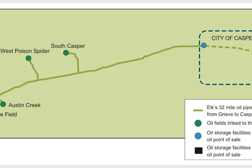 Elk Petroleum has sold off 100% interest in Grieve oil pipeline