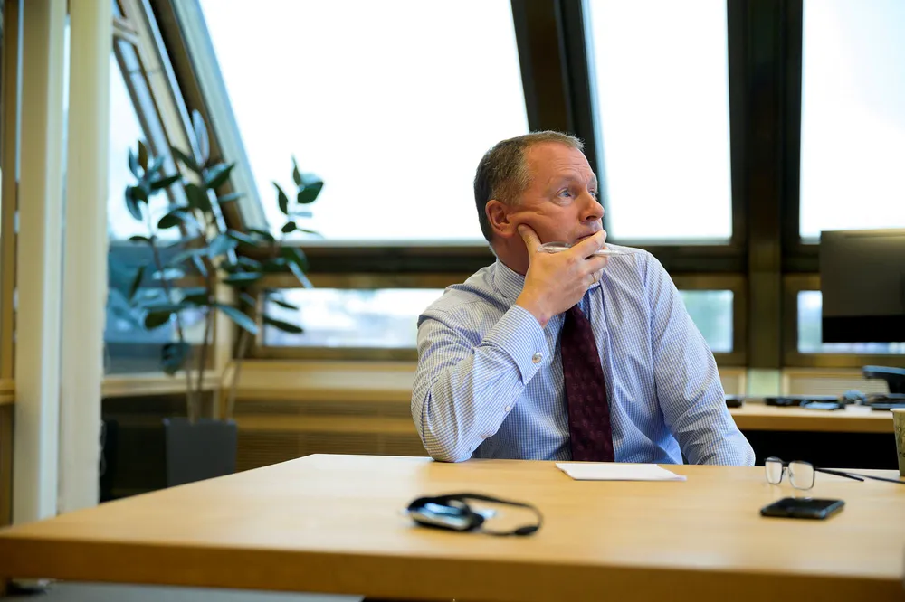 Nicolai Tangen ble intervjuet av DN på sitt kontor i forrige uke.