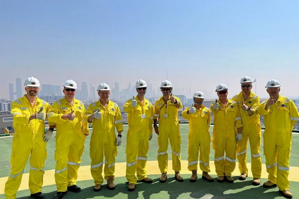 Happy workers: Yinson staff at Dubai Drydocks