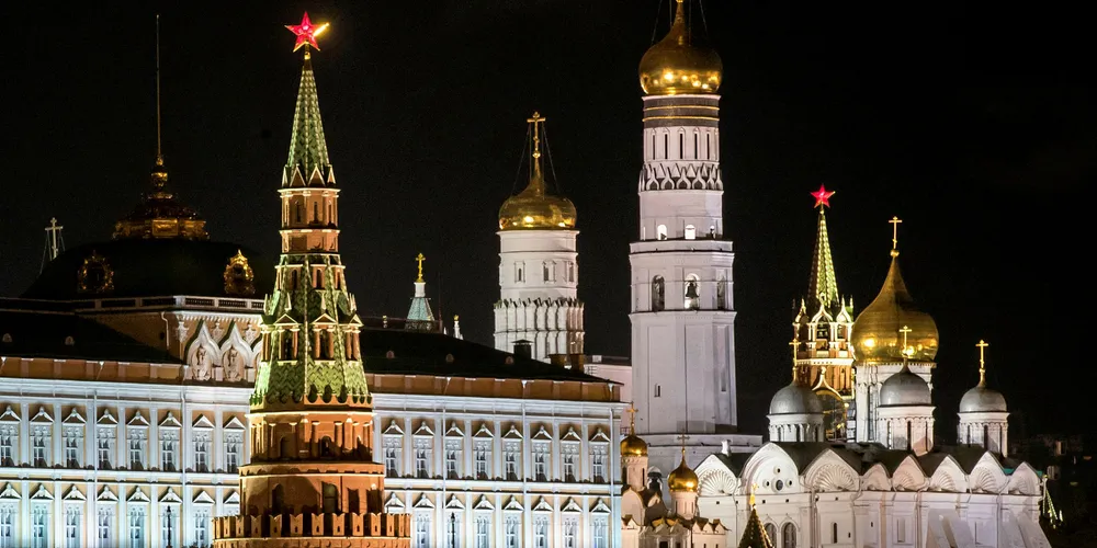 the Kremlin in Moscow at night