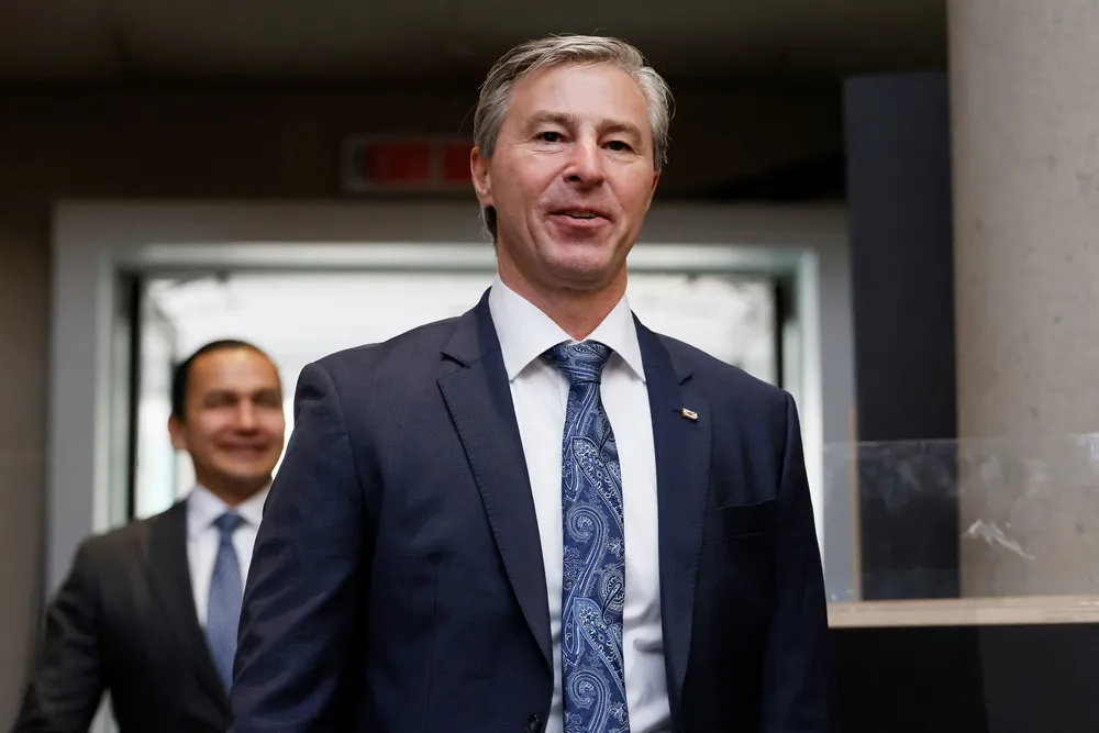 Nova Scotia Premier Tim Houston arrives to a meeting with provincial and territorial leaders in Ottawa, Ontario, Canada, earlier this year.