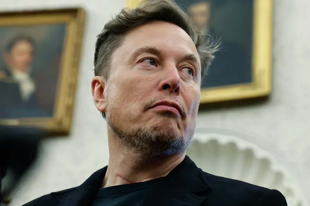 Elon Musk, owner of X, Tesla and SpaceX, in the White House last month.