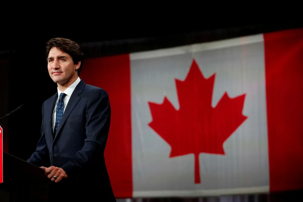 Minority government: Liberal leader and Canadian Prime Minister Justin Trudeau speaks after the federal election at the Palais des Congres in Montreal, Quebec, Canada