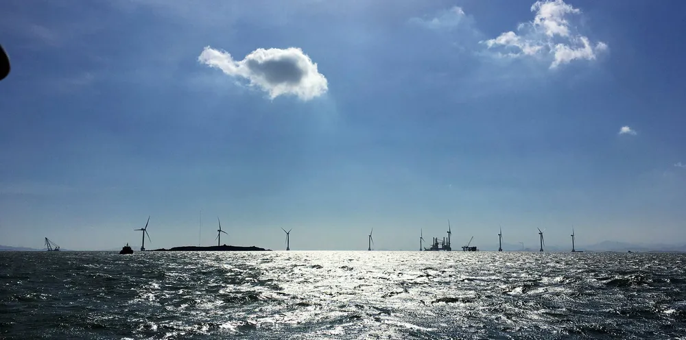 Xinghua Bay offshore wind farm, China.