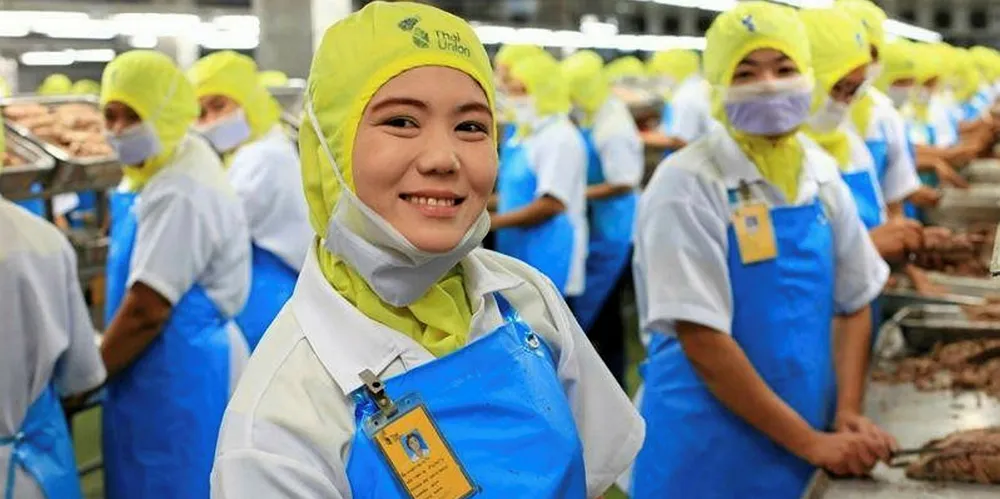 A happy Thai Union factory worker.