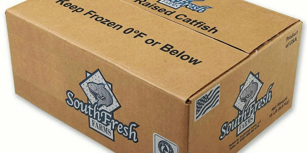 Box of SouthFresh catfish.