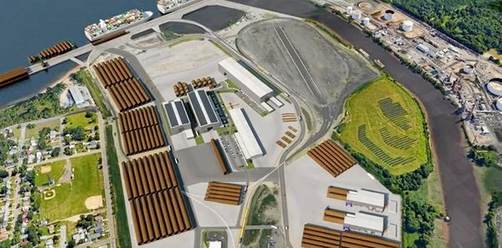 A rendering of the New Jersey monopile plant.