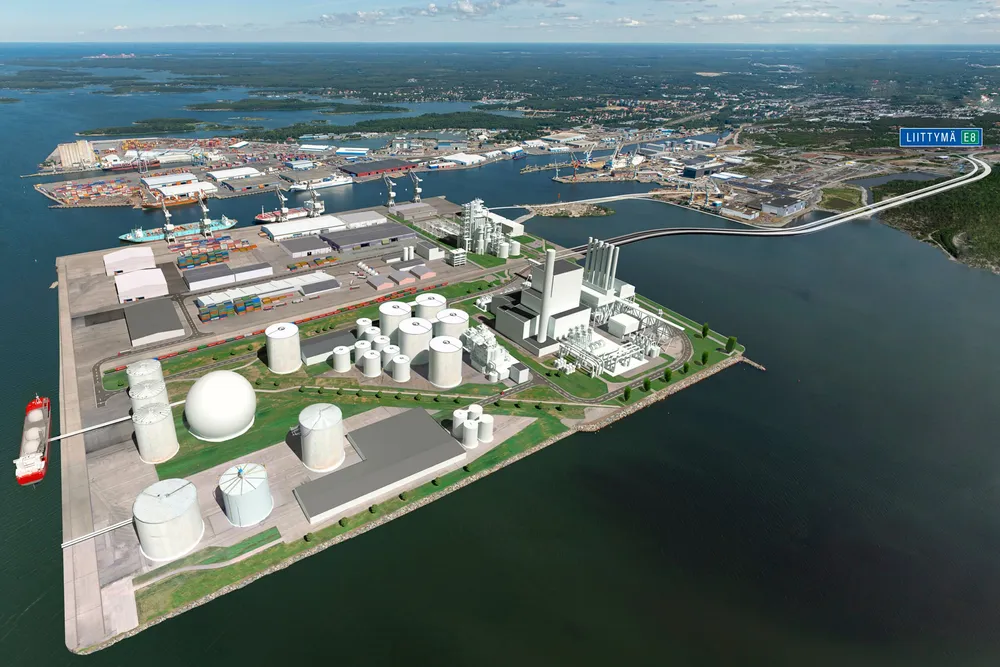 Rendering of TES and CPC Finland's proposed 500MW e-methane project in Rauma, Finland
