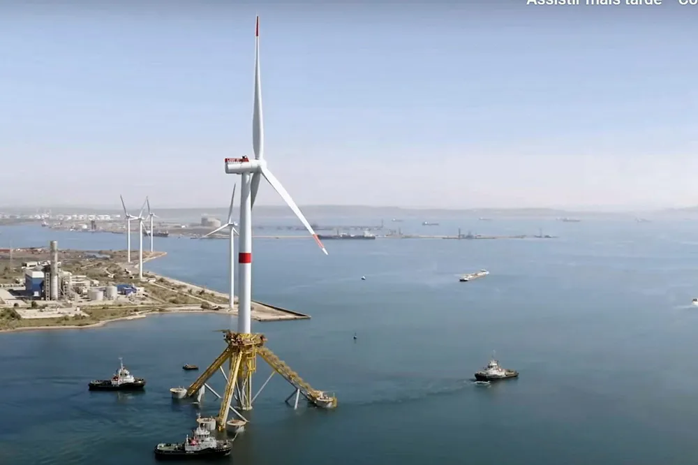 Provence Grande Large's first floating turbine starts tow-out for installation.