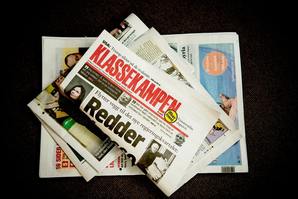 Avisen Klassekampens medarbeidere, spaltister, intervjuobjekter og debattanter har lite pent å si om globalisering, faktisk ingen ting i det hele tatt. Foto: Mikaela Berg