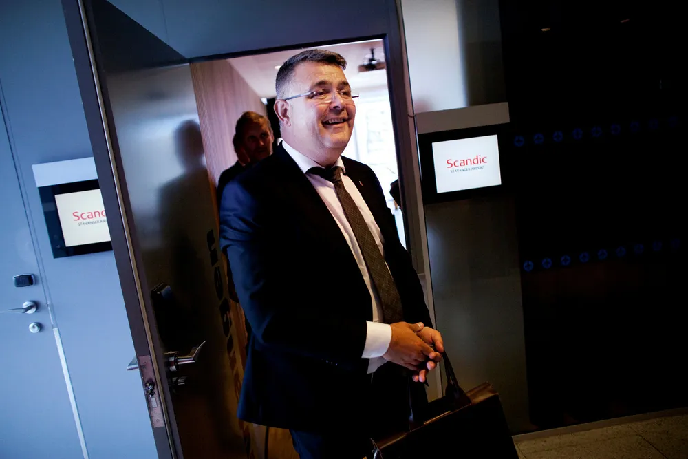 Kjell-Børge Freiberg ble nylig ny oljeminister. Som listetopp for Nordland Frp lobbet han i fjor for Nordlaks, som ga partiet en hemmelig gave.