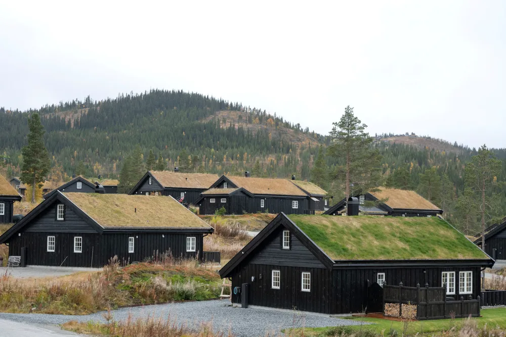 Salget av fritidsboliger falt 30 prosent. Her fra et hyttefelt på Nesfjellet i Buskerud.