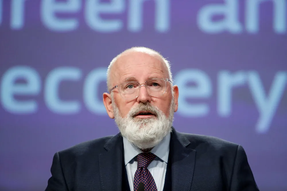 Speaking: European Commission climate chief Frans Timmermans