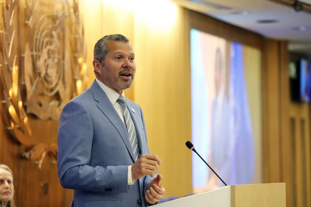 Arsenio Dominguez, secretary general of the IMO, at the International Day for Women in Maritime event.