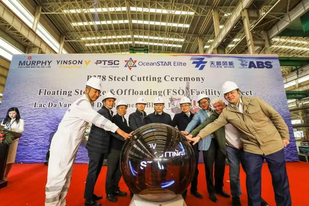 The steel cutting ceremony in China for the Lac Da Vang FSO.